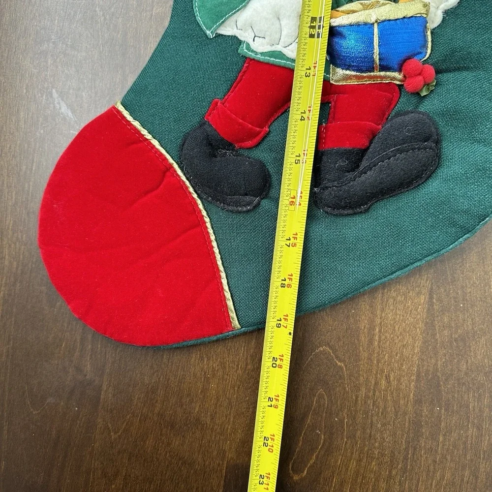 Vintage Disney Mickey Minnie Mouse Felt 3D Christmas Stocking Drummer Caroler